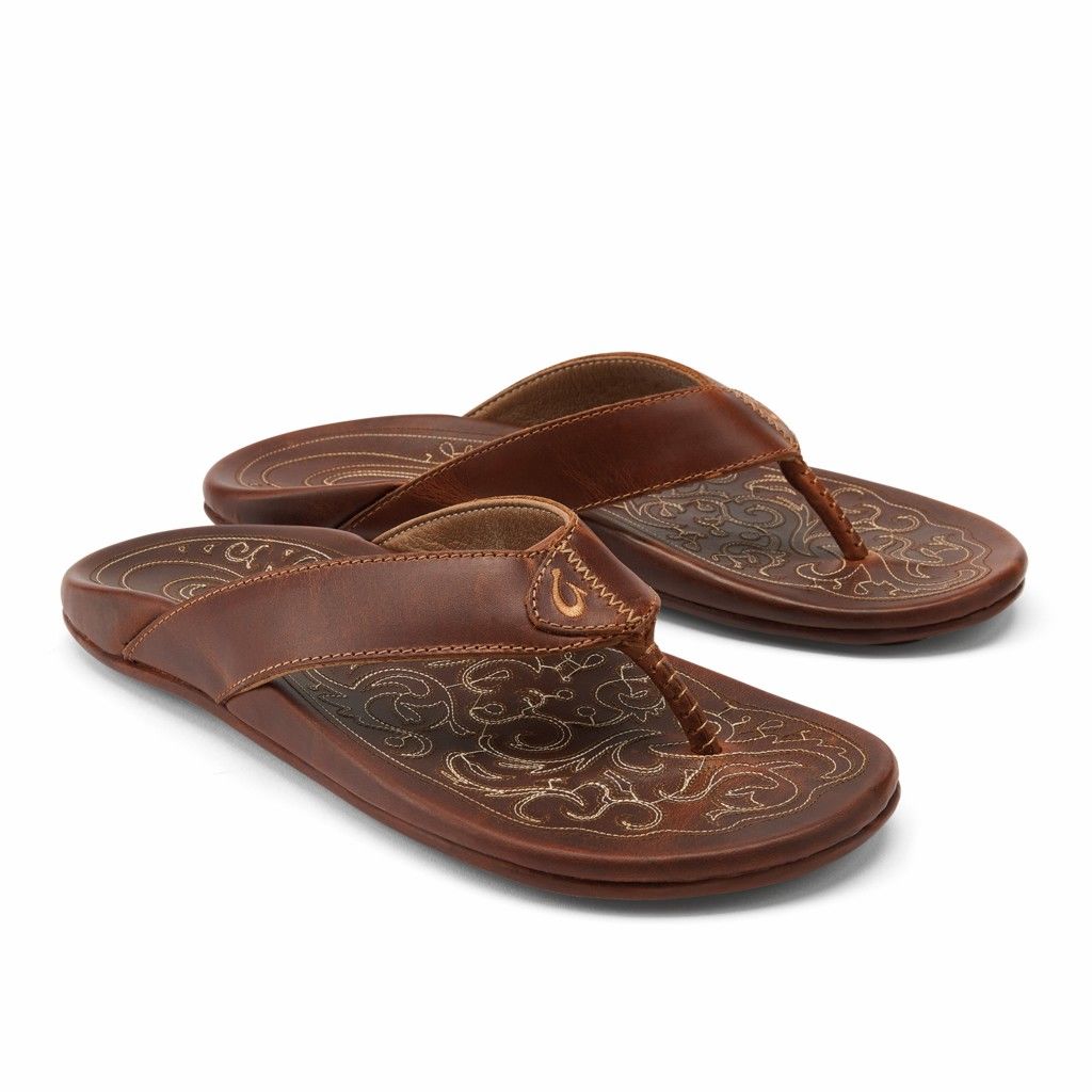 Sandalias Olukai Mekila - Chanclas Hombre Cafes 20958-741